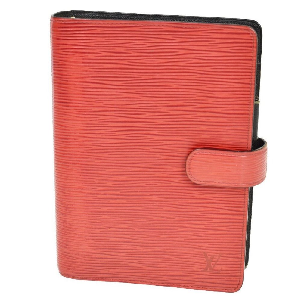 LOUIS VUITTON Agenda MM Diary Day Planner Cover Epi Leather Red